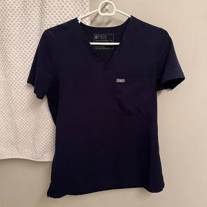 FIGS one pocket XS navy blue scrub top
